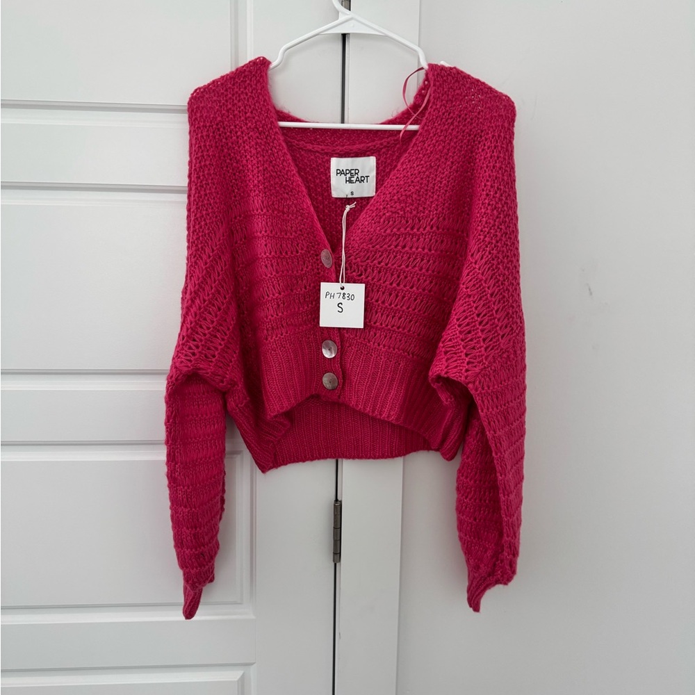 Women's Pink Knit Cardigan